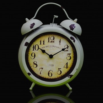 Charlie Bell Alarm Clock - White